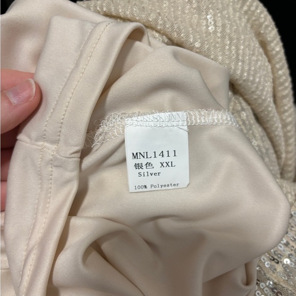 Women’s Champagne Sequin Knee-Length Party Dress - Picture 6 of 7